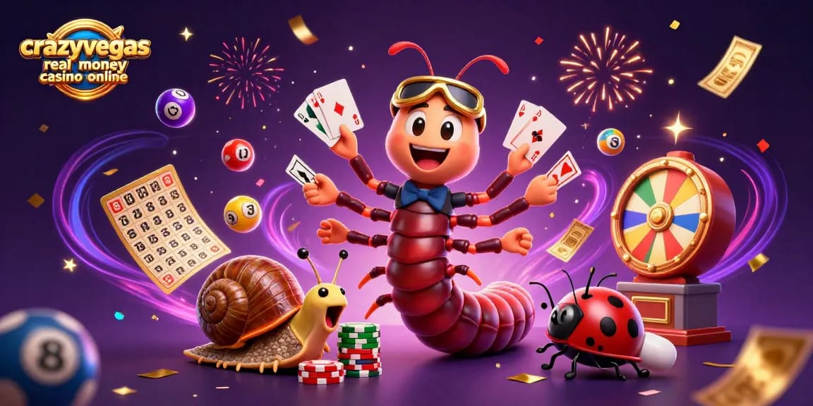 Experience vibrant actions at crazyvegas real money casino online with a lively dealer scene of cards and chips.