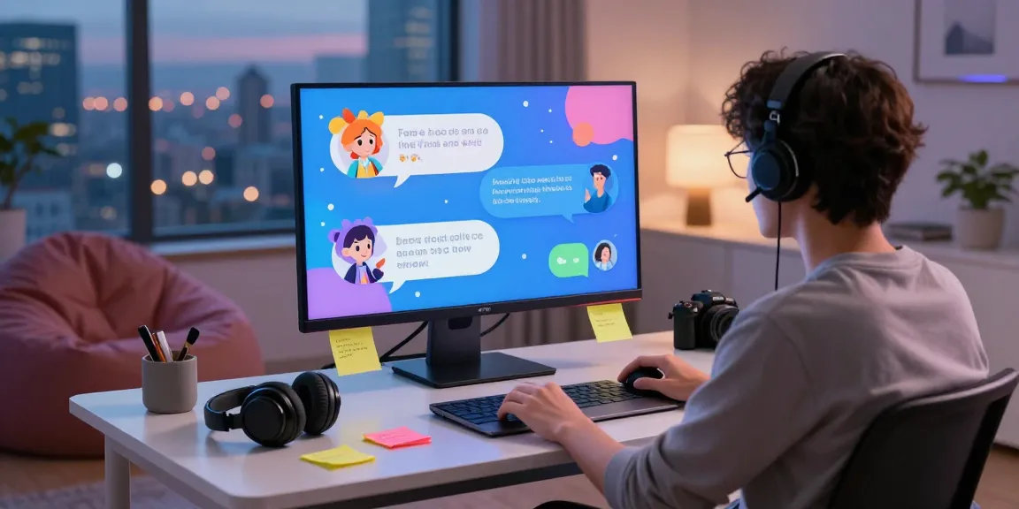 Engaging Crushon AI character interaction scene with vibrant chat bubbles and modern workspace.
