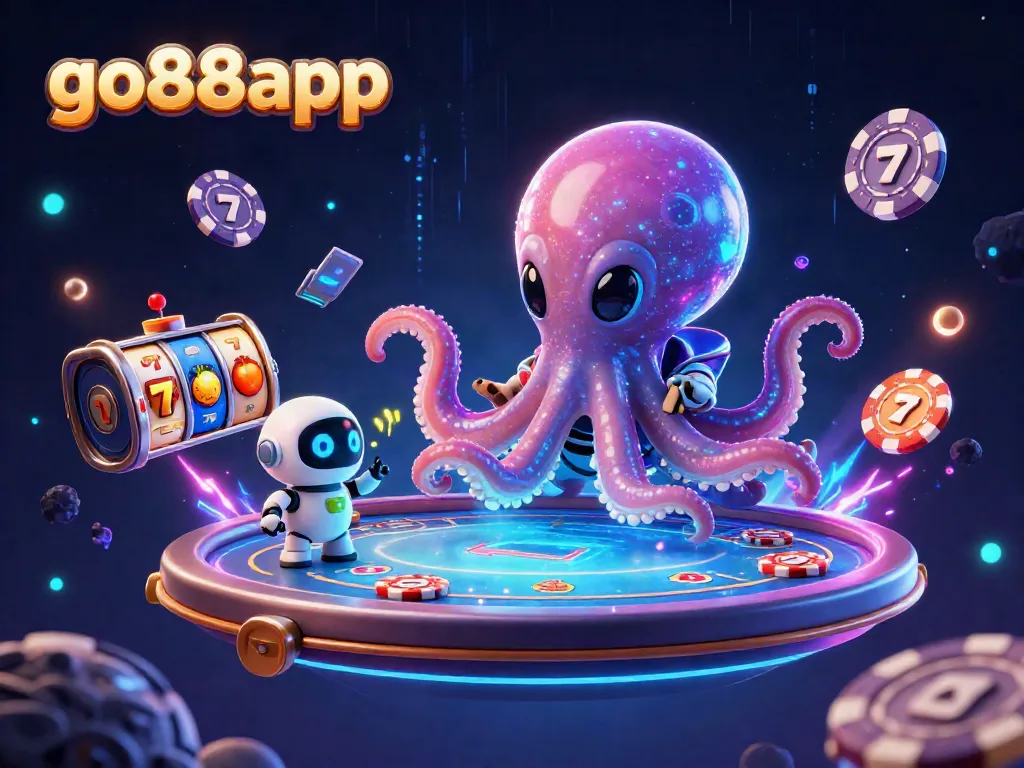 Experience thrilling gameplay at go88app with the alien octopus overseeing vibrant casino action.